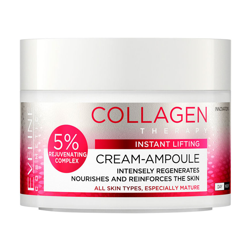 Крем-ампула для обличчя Eveline Cosmetics Collagen Therapy з коллагеном, 50 мл